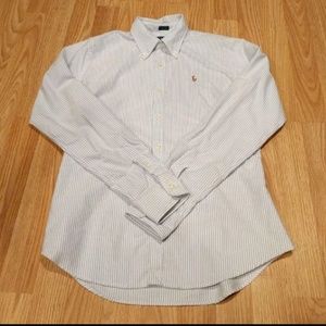 [6] Ralph Lauren Slim Fit Blue Striped Oxford